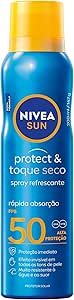 Nivea Sun Protetor Solar Spray Protect & Toque Seco Fps 50 200ml - Fps 50, Sensação Refrescante Na Pele, Rápida Absorção, Não Oleoso, Alta Proteção Uva/uvb, Muito Resistente À Água, Embalagem Spray
