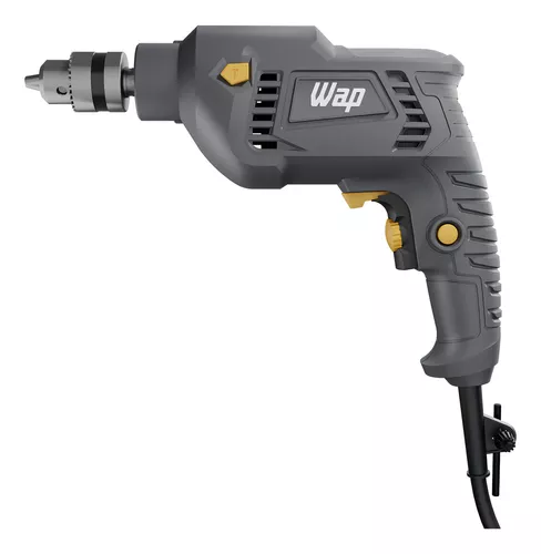 Parafusadeira e Furadeira de Impacto WAP WF 700FE Mandril de 3/8'' 700W Cinza e Amarela