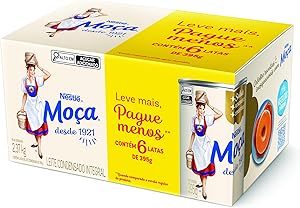 Pack Leite Condensado MOÇA Integral Lata 395g com 6 unidades