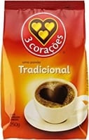 3 Corações Café Torrado E Moído Tradicional Pacote 250g