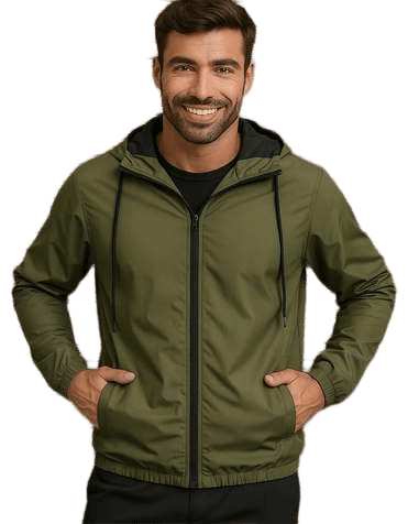 Jaqueta Corta Vento Impermeável Leve Masculino Forrado Liso