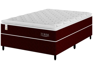 Cama Box Casal (box + Colchão) Plumatex De Mola - Ensacada 53cm De Altura Turim