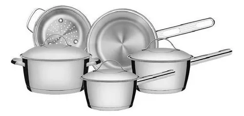 Jogo de Panelas com Fundo Triplo 5 Peças Tramontina Inox