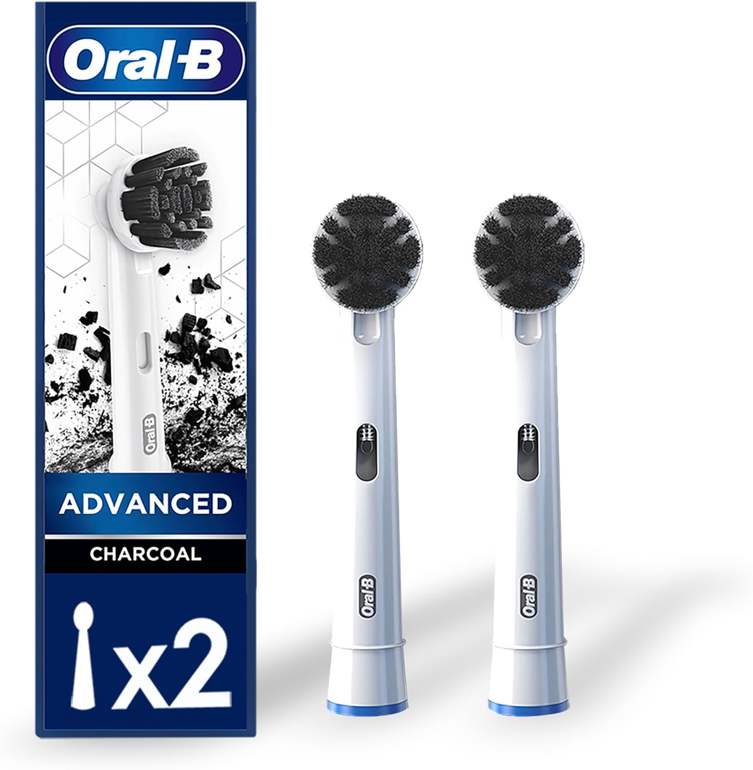 Oral-B Advanced Charcoal, Cabeça Redonda de Refil para Escova Elétrica, 2 Unidades